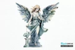 Angel Statue Watercolor Sublimation PNG Clipart Product Image 1