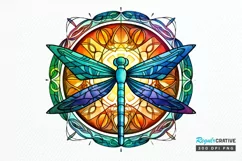 Dragonfly Floral Watercolor PNG Clipart Product Image 1