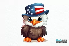 Cute Baby Bald Eagle 4th of July PNG Clipart Product Image 1