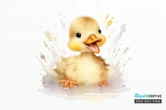 Cute Baby Duck Watercolor PNG Clipart Product Image 1