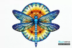 Dragonfly Floral Watercolor PNG Clipart Product Image 1