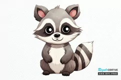 Cute Cartoon Raccoon Sublimation PNG Clipart Product Image 1