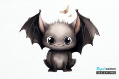 Cute Cartoon Bat Watercolor Sublimation PNG Clipart Product Image 1