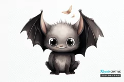 Cute Cartoon Bat Watercolor Sublimation PNG Clipart Product Image 1