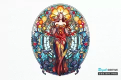 Stained Glass Fantasy Goddess PNG Clipart Product Image 1