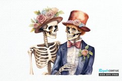 Skeleton Couple Watercolor Sublimation PNG Clipart Product Image 1