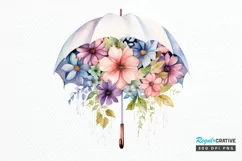 Flower Umbrella Watercolor Sublimation PNG Clipart Product Image 1