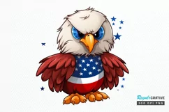 Cute Baby Bald Eagle 4th of July PNG Clipart Product Image 1