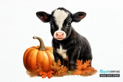 Cute Baby Cow For Halloween PNG Clipart Product Image 1
