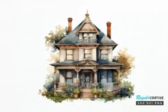Vintage Houses Sublimation PNG Clipart Product Image 1