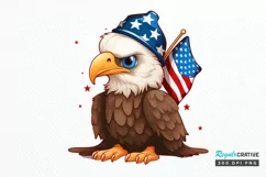 Cute Baby Bald Eagle 4th of July PNG Clipart Product Image 1
