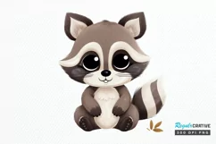 Cute Cartoon Raccoon Sublimation PNG Clipart Product Image 1