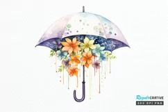 Flower Umbrella Watercolor Sublimation PNG Clipart Product Image 1