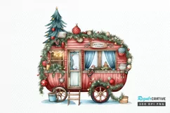 Christmas Whimsical Caravan Sublimation PNG Clipart Product Image 1
