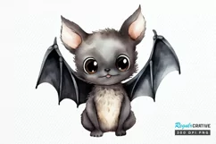 Cute Cartoon Bat Watercolor Sublimation PNG Clipart Product Image 1