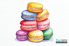 Colorful Macaroons Watercolor PNG Clipart Product Image 1