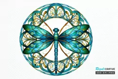 Dragonfly Floral Watercolor PNG Clipart Product Image 1