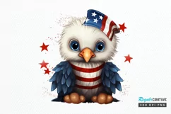 Cute Baby Bald Eagle 4th of July PNG Clipart Product Image 1