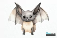 Cute Cartoon Bat Watercolor Sublimation PNG Clipart Product Image 1