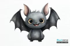 Cute Cartoon Bat Watercolor Sublimation PNG Clipart Product Image 1