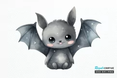 Cute Cartoon Bat Watercolor Sublimation PNG Clipart Product Image 1