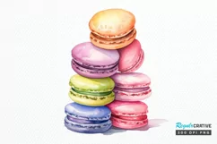 Colorful Macaroons Watercolor PNG Clipart Product Image 1