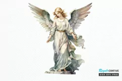 Angel Statue Watercolor Sublimation PNG Clipart Product Image 1
