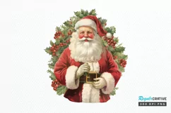 Vintage Santa Sublimation PNG Clipart Product Image 1