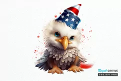 Cute Baby Bald Eagle 4th of July PNG Clipart Product Image 1