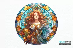 Stained Glass Fantasy Goddess PNG Clipart Product Image 1