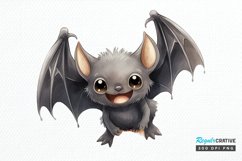 Cute Cartoon Bat Watercolor Sublimation PNG Clipart Product Image 1