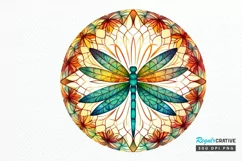 Dragonfly Floral Watercolor PNG Clipart Product Image 1