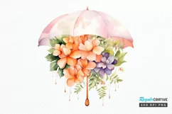 Flower Umbrella Watercolor Sublimation PNG Clipart Product Image 1