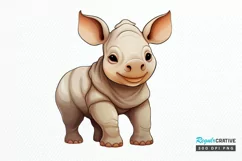 Cute Cartoon Rhino PNG Clipart Product Image 1