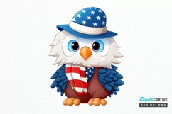 Cute Baby Bald Eagle 4th of July PNG Clipart Product Image 1