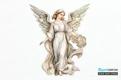 Angel Statue Watercolor Sublimation PNG Clipart Product Image 1