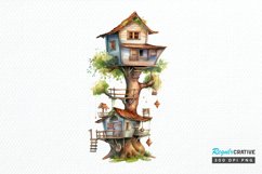 Watercolor Treehouse PNG Clipart Product Image 1