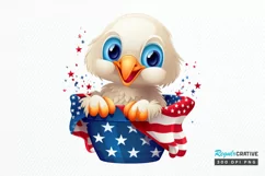Cute Baby Bald Eagle 4th of July PNG Clipart Product Image 1