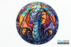 Stained Glass Dragon Sublimation PNG Clipart Product Image 1
