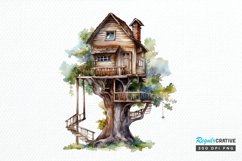 Watercolor Treehouse PNG Clipart Product Image 1