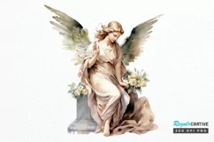 Angel Statue Watercolor Sublimation PNG Clipart Product Image 1