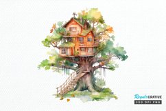 Watercolor Treehouse PNG Clipart Product Image 1