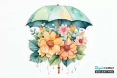 Flower Umbrella Watercolor Sublimation PNG Clipart Product Image 1
