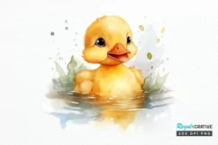 Cute Baby Duck Watercolor PNG Clipart Product Image 1
