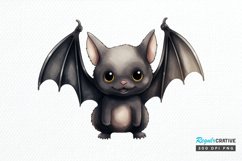 Cute Cartoon Bat Watercolor Sublimation PNG Clipart Product Image 1