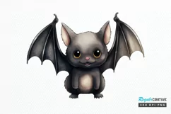 Cute Cartoon Bat Watercolor Sublimation PNG Clipart Product Image 1