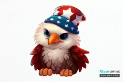 Cute Baby Bald Eagle 4th of July PNG Clipart Product Image 1