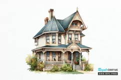 Vintage Houses Sublimation PNG Clipart Product Image 1