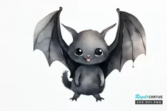 Cute Cartoon Bat Watercolor Sublimation PNG Clipart Product Image 1