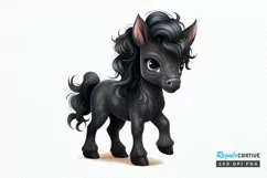 Baby Black Unicorn PNG Clipart Product Image 1